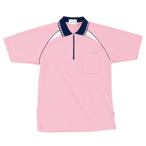 明石スクールユニフォームカンパニー ジップアップポロシャツ UZT289EA ピンク LL 1着（直送品）