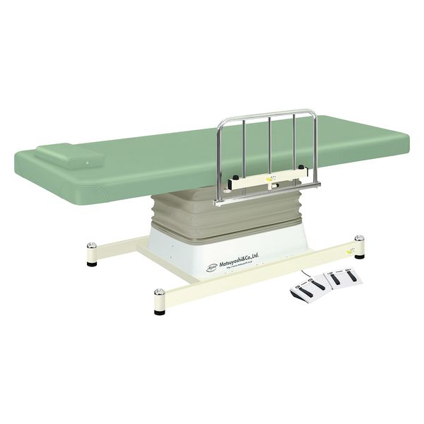 マイスコ電動診察台 垂直電動タイプ（S型レール） ライトグリーン MY-J100GS 松吉医科器械（直送品）