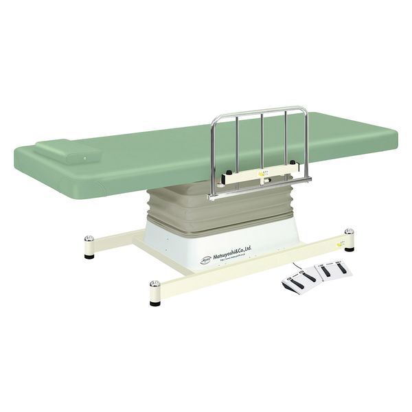 マイスコ電動診察台 垂直電動タイプ（S型レール） ライトグリーン MY-J101GS 松吉医科器械（直送品）