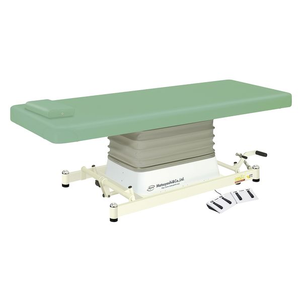 マイスコ電動診察台 垂直電動タイプ（ステップレバー付） ライトグリーン MY-J300SL 松吉医科器械（直送品）