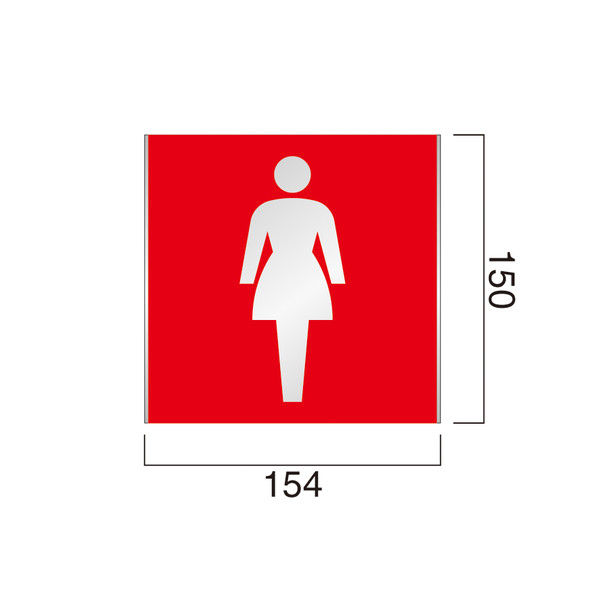 フジタ FT150 ピクト女性トイレ105 平付型アルミサイン（直送品）