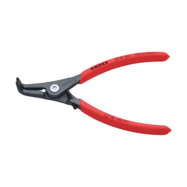 KNIPEX 8 ー13mm 軸用スナップリングプライヤー 曲 4941-A21 1丁 835-8266（直送品）