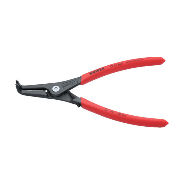 KNIPEX 8 ー13mm 軸用スナップリングプライヤー 曲 4941-A31 1丁 835-8267（直送品）