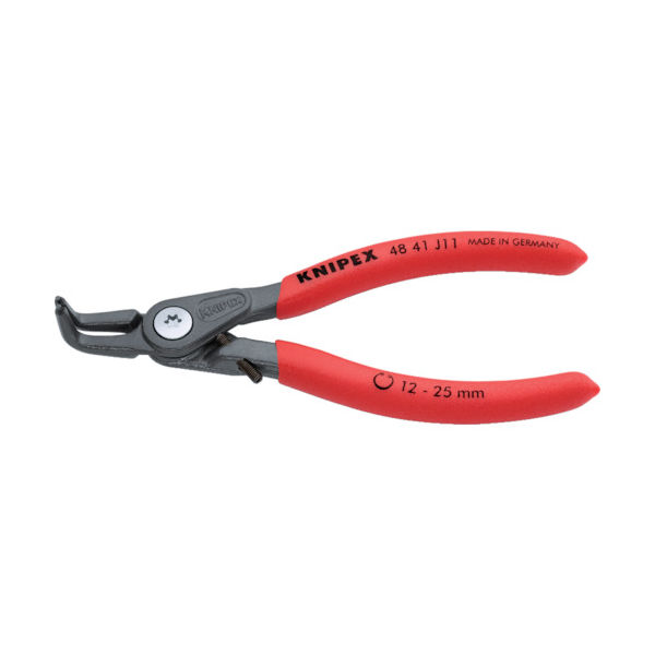 KNIPEX 12 ー25mm 穴用スナップリングプライヤー 曲 4841-J11 1丁 835-8262（直送品）