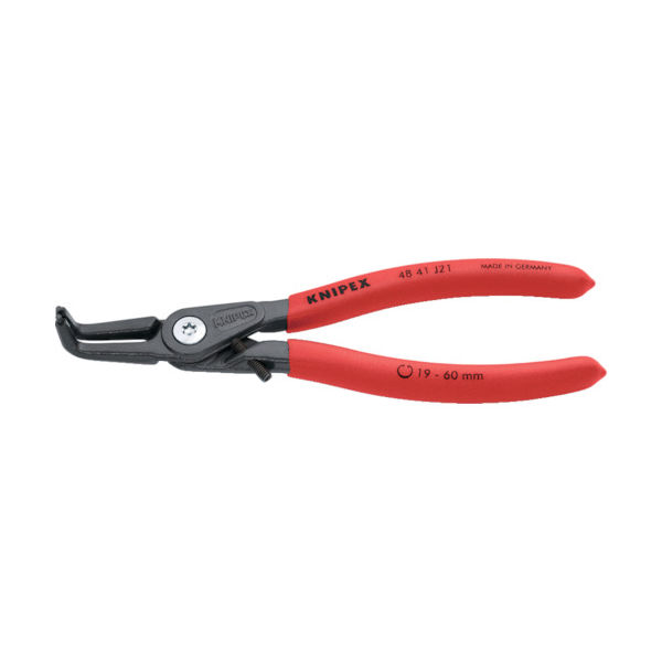 KNIPEX 16 ー60mm 穴用スナップリングプライヤー 曲 4841-J21 1丁 835-8263（直送品）