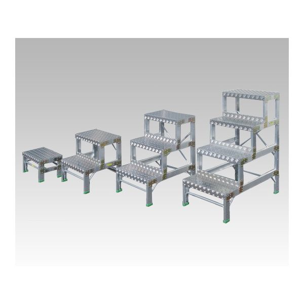 ナカオ 作業用踏台 1段 600×340×500 アルミ製・縞板タイプ G-051 1個 1-3641-05（直送品）