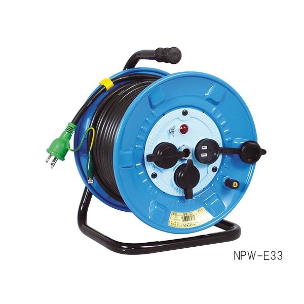 日動工業 電工ドラム 防雨・防塵型 ポッキンプラグ コンセント接地2P15A125V NPW-E33 1個 3-7234-01（直送品）