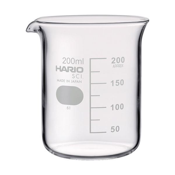 HARIO ビーカー 目安目盛付 200ml B-200-SCI 1個 855-7565（直送品）