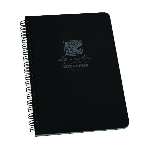 Rite in the Rain RITR 4 5/8X7 スパイラルノートブック ユニバーサル ブラック 773 1冊 835-3899（直送品）