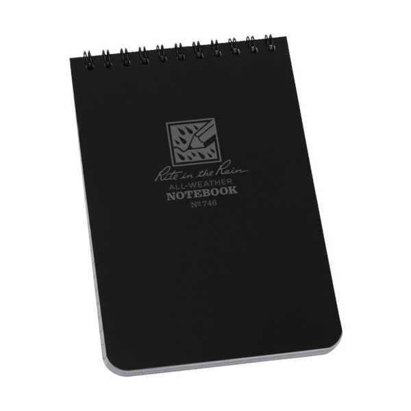 Rite in the Rain RITR 4X6 トップスパイラル ノートブック ユニバーサル ブラック 746 1冊 835-3891（直送品）