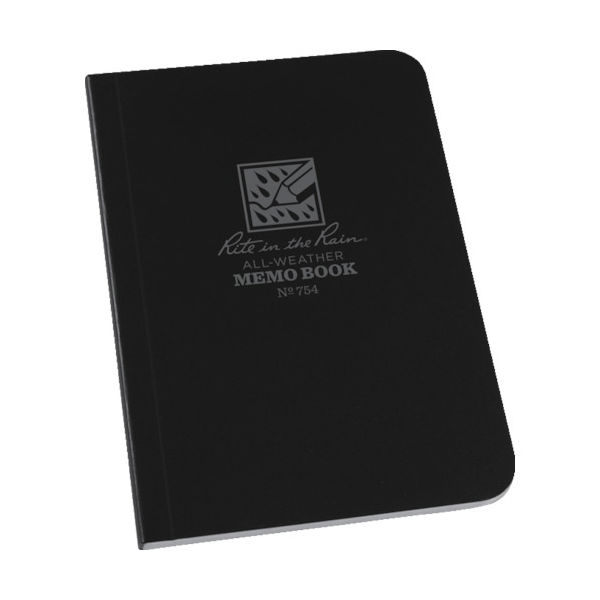 Rite in the Rain RITR 3 1/2X5 ソフトカバーブック 横開きタイプ ブラック 754 1冊 835-3893（直送品）