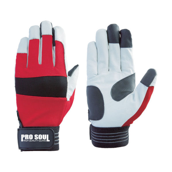 富士グローブ 合皮手袋 PSー881 プロソウル レッド LL 7512 1双 855-5281（直送品）