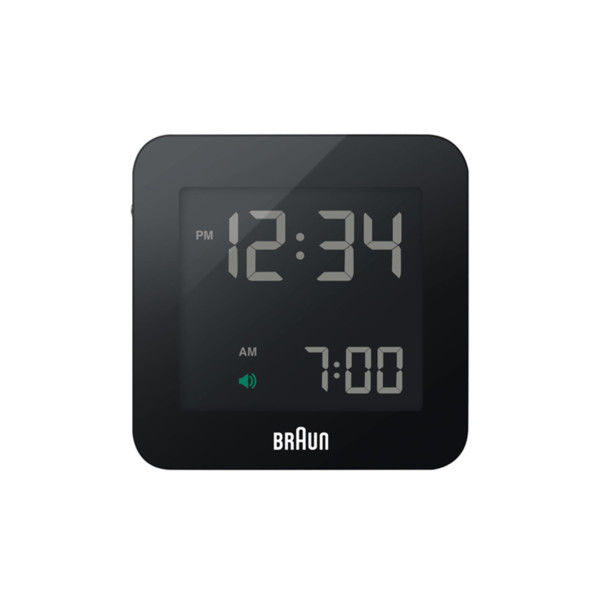 BRAUN（ブラウン）BNC009 ブラック 置き時計 [電波 アラーム] 75.5×75.5×45mm NI09-BNC009BK 1個（直送品）
