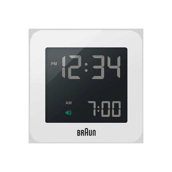 BRAUN（ブラウン）BNC009 ホワイト 置き時計 [電波 アラーム] 75.5×75.5×45mm NI09-BNC009WH 1個（直送品）