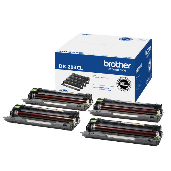 ブラザー（brother） 純正ドラムユニット DR-293CL ブラック用1個＋カラー用3個 TN-293/TN-297シリーズ アスクル