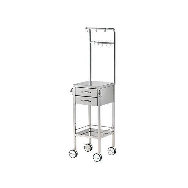 アズワン 小型点滴処置車(ステンレス引出し) 引出2段 7-3056-01 1台（直送品）