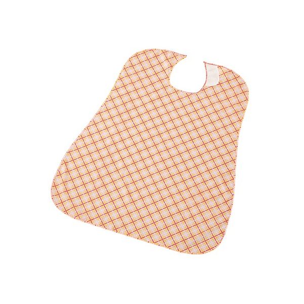 アズワン さわやか食事用エプロン チェック ピンク 7-3060-02 1袋(1枚)（直送品）