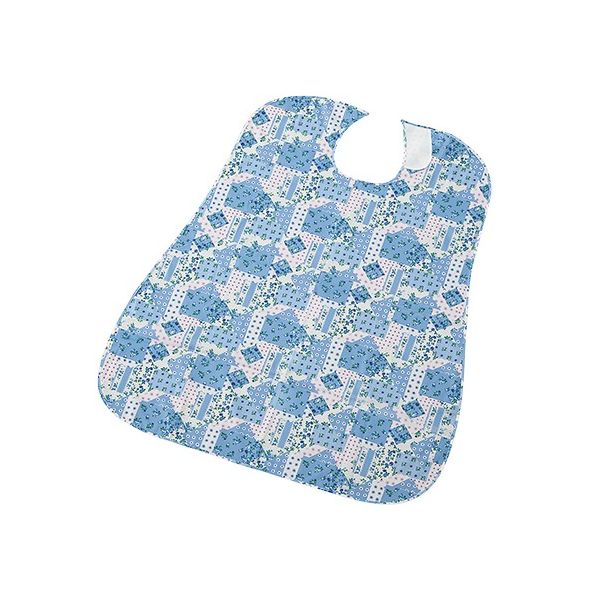 アズワン さわやか食事用エプロン パッチワーク ブルー 7-3062-01 1袋(1枚)（直送品）