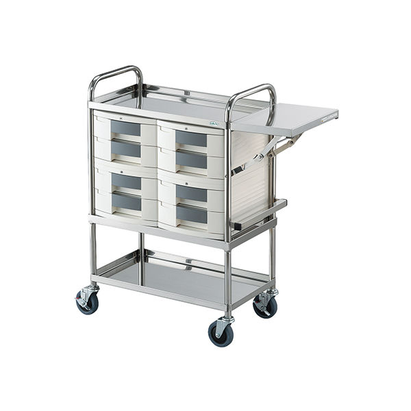 アズワン とっても静かな処置車(トレイBOX) A4用 TSS-A2 1台 7-3562-01（直送品）