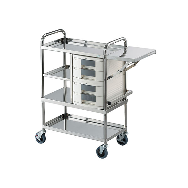 アズワン とっても静かな処置車(トレイBOX) A4用 TSS-C2 1台 7-3562-03（直送品）