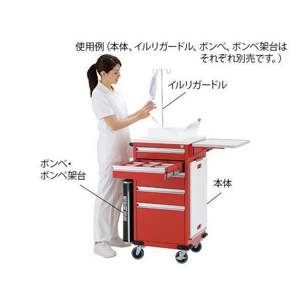 アズワン とっても静かな救急カート TSE-R 1台 7-4512-01（直送品）