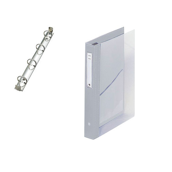 LIHIT LAB. カルテブック(クリヤー) 4穴タイプ シルバー HB447-6 1冊 7-3147-06（直送品）