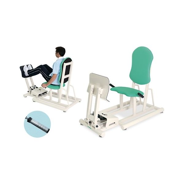 レッグプレスII TBー1215 幅45(全幅60)×奥行114×座高32/42(全高107)cm ライトグリーン 61-3501-08（直送品）