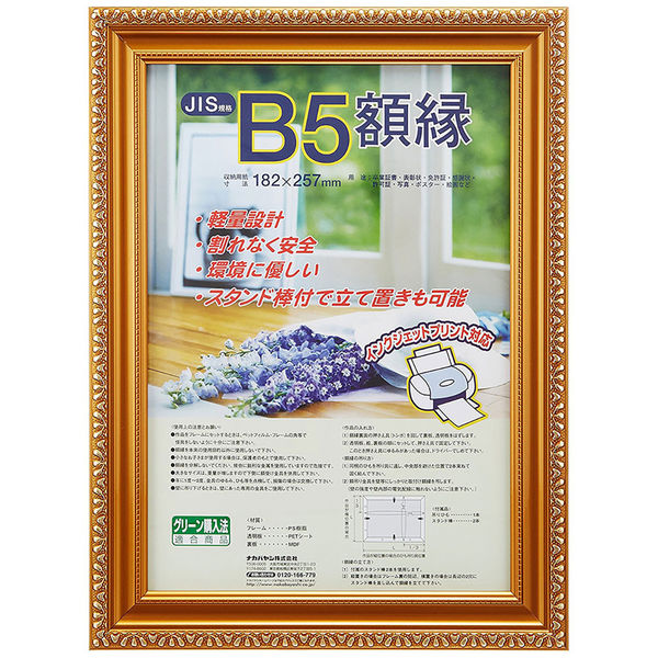 ナカバヤシ 樹脂製賞状額　金ケシ　Ｂ５ フ-KWP-31 1セット（10枚）