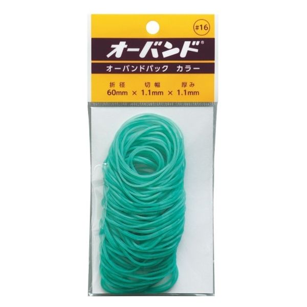 【輪ゴム】 共和 オーバンド オーバンドパック カラー GG-400-GR #16 緑 1セット（約100本×5袋）