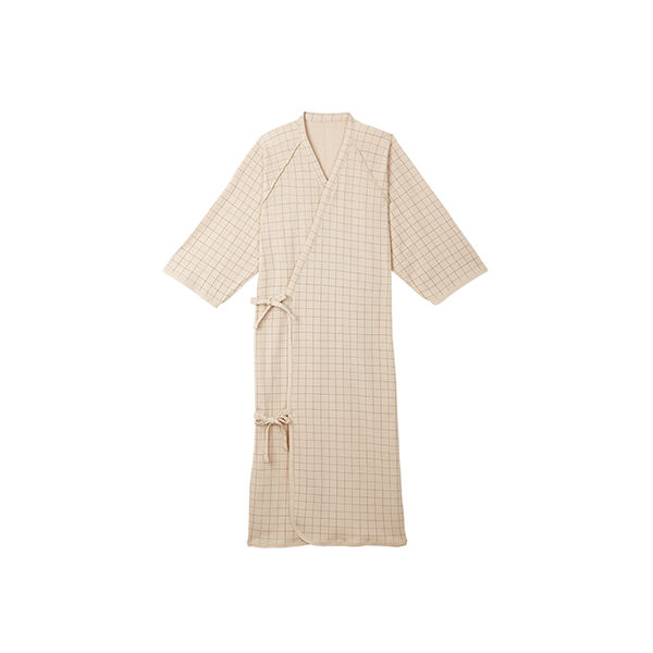 東京エンゼル本社 ケアねまき (メリヤスタイプ) ベージュ S 5075 1枚 7-4216-01（直送品）