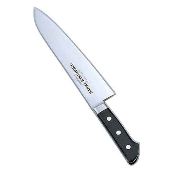 堺菊守　SKKバナジウム鋼（ツバなし）牛刀 240 mm 【黒合板柄】 堺菊守 SKKバナジウム鋼（ツバなし）牛刀 240 mm 【黒合板柄】 堺菊