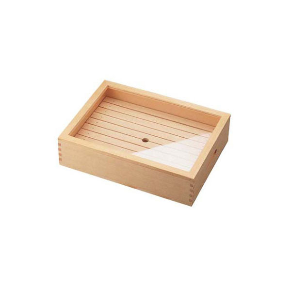 ヤマコー 木製 ネタ箱 目皿・アクリル蓋付 小 ANT1102（取寄品）