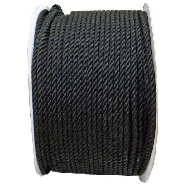 綿ロープ（黒） 9mmΦX200m ドラム巻 M9-200BK-R まつうら工業（直送品）