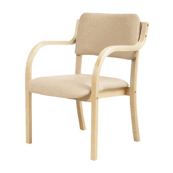 【軒先渡し】ニシキ工業 多目的木製チェア(肘付) FSW-22A 1台 23-6314-0101（直送品）