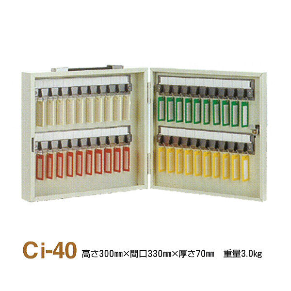 タチバナ製作所 キーボックス シリンダー錠 兼用式 Ci-40 ＋スペア用キープレート 40枚 9902-42826　1セット（直送品）