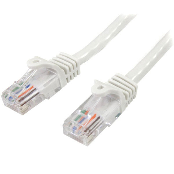 LANケーブル 1m Cat5e ホワイト ツメ折れ防止機構　45PAT1MWH　1個　StarTech.com（直送品）