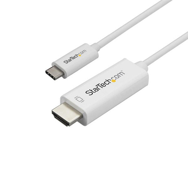 USB-C - HDMI 2.0 ケーブル／1m／ホワイト　CDP2HD1MWNL　1個　StarTech.com（直送品）
