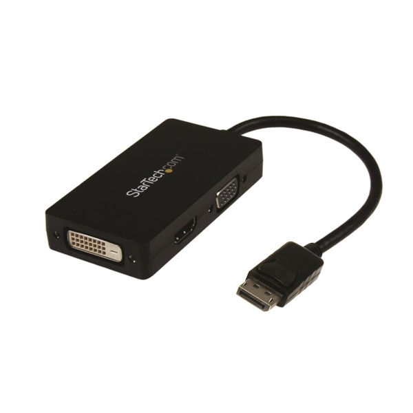 DP - VGA/DVI/HDMI変換アダプタ　ブラック　DP2VGDVHD　1個　StarTech.com（直送品）