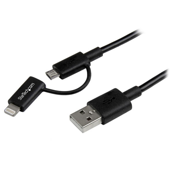 Lightning/ Micro USB - USBケーブル　LTUB1MBK　1個　StarTech.com（直送品）