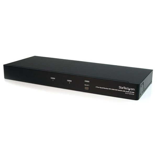 2ポート クアッドDVIモニター対応USB接続KVMスイッチ　SV231QDVIUA　1個　StarTech.com（直送品）
