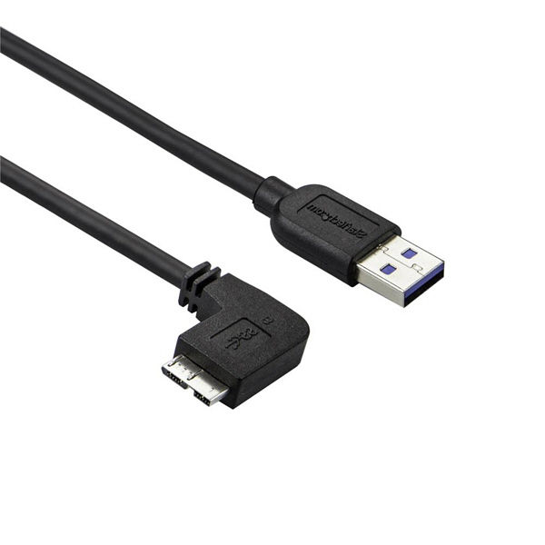 L型左向きMicro USB 3.0 スリムケーブル　1m　USB3AU1MLS　1個　StarTech.com（直送品）