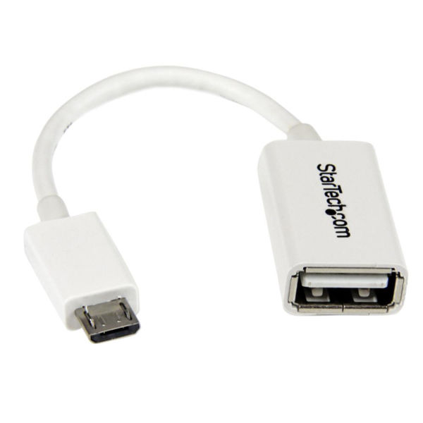 Startech.com 12cm Micro USB OTG変換アダプタ ホワイト マイク