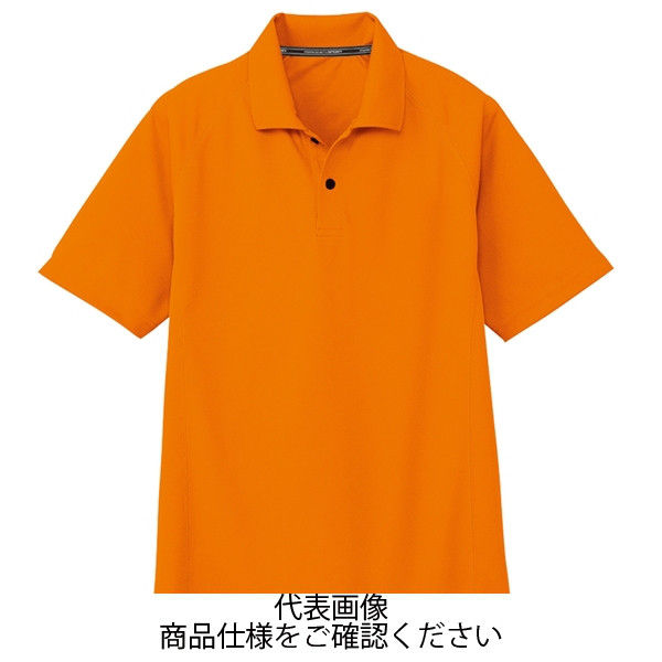 コーコス信岡 吸汗速乾 半袖ポロシャツ(ポケットなし) オレンジ 5L AS-1647-12-5L 1セット(5枚)（直送品）