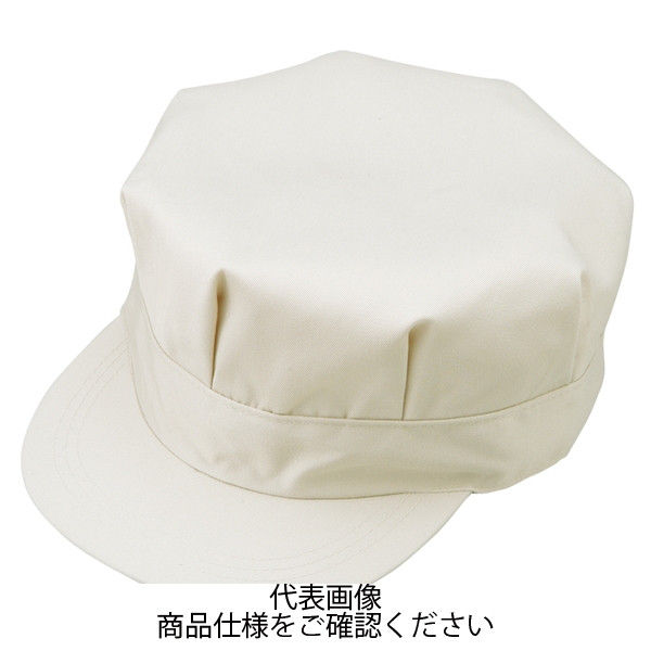 コーコス信岡 製品制電八方型帽子 5 アイボリー L J-1466-5-L 1セット(2点)（直送品）