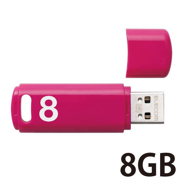 USBメモリ 8GB USB3.0 シンプル キャップ式 ピンク セキュリティ機能対応 MF-ABPU308GPN エレコム 1個  オリジナル
