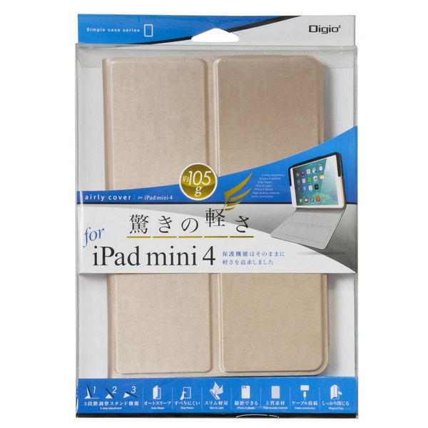 ナカバヤシ iPadmini4用エアリーカバー ゴールド TBC-IPM1506GL 1個（直送品）