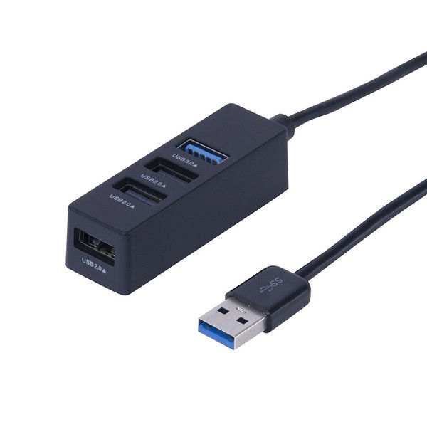 ★感謝セール　【クリックポスト送料無料】ブラック 4ポートハブ USB3.0 4ポートハブ (改善版), USB ハブ　個別ON/OFF機能付き