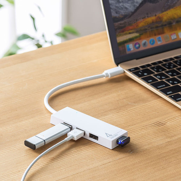 USBハブ　USB3.2Gen1　USB-C　USB3.2Gen1×1、USB2.0×3　USBポート　USB-3TCH7W　サンワサプライ　1個