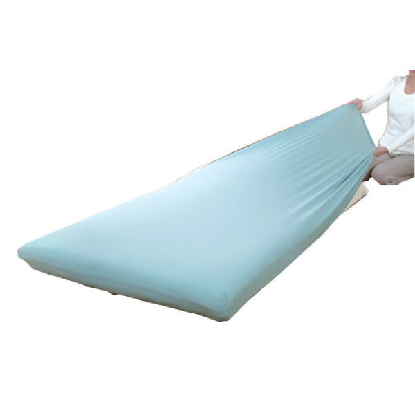 ファミリー・ライフ ベッドにフィットするのびのびボックスシーツ（シングル）ブルー 幅800×高さ1800×奥行320mm（直送品）