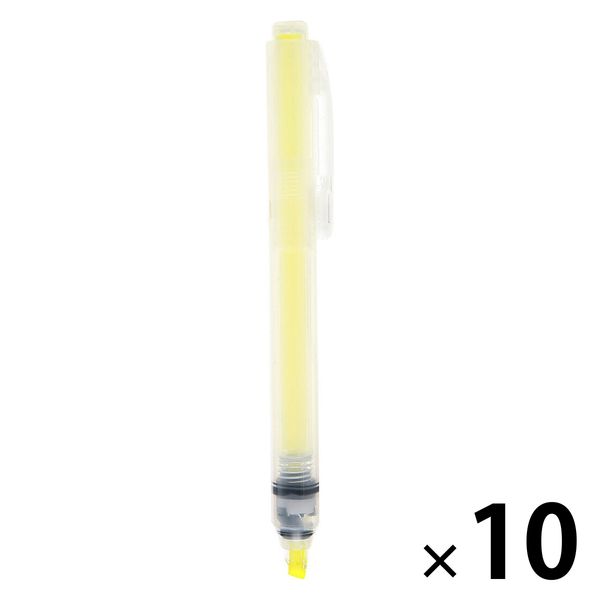 無印良品 ポリプロピレンノック式蛍光ペン 黄色 1箱（10本入） 良品計画